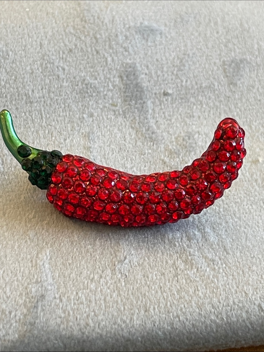 Red Crystal Chili Pepper Brooch Pin